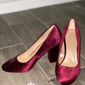 Maroon suede heels
